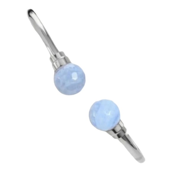 SAVVY CIE JEWELS Flexible Blue Lace Agate Cuff Bracelet, NWOT - Picture 2 of 9